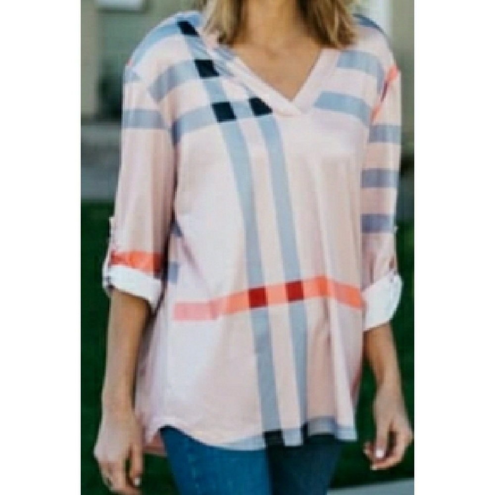 2for$20❤️🔥⚡️Playful plaid blouse Flash Sale!(3 left)!✨💥 - Picture 2 of 4
